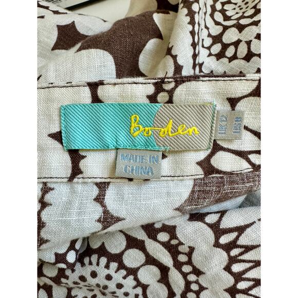 Boden Brown Linen Women's Dress Size US 8 UK 12 Bohemian Boho Design Cute Casual - Picture 12 of 13